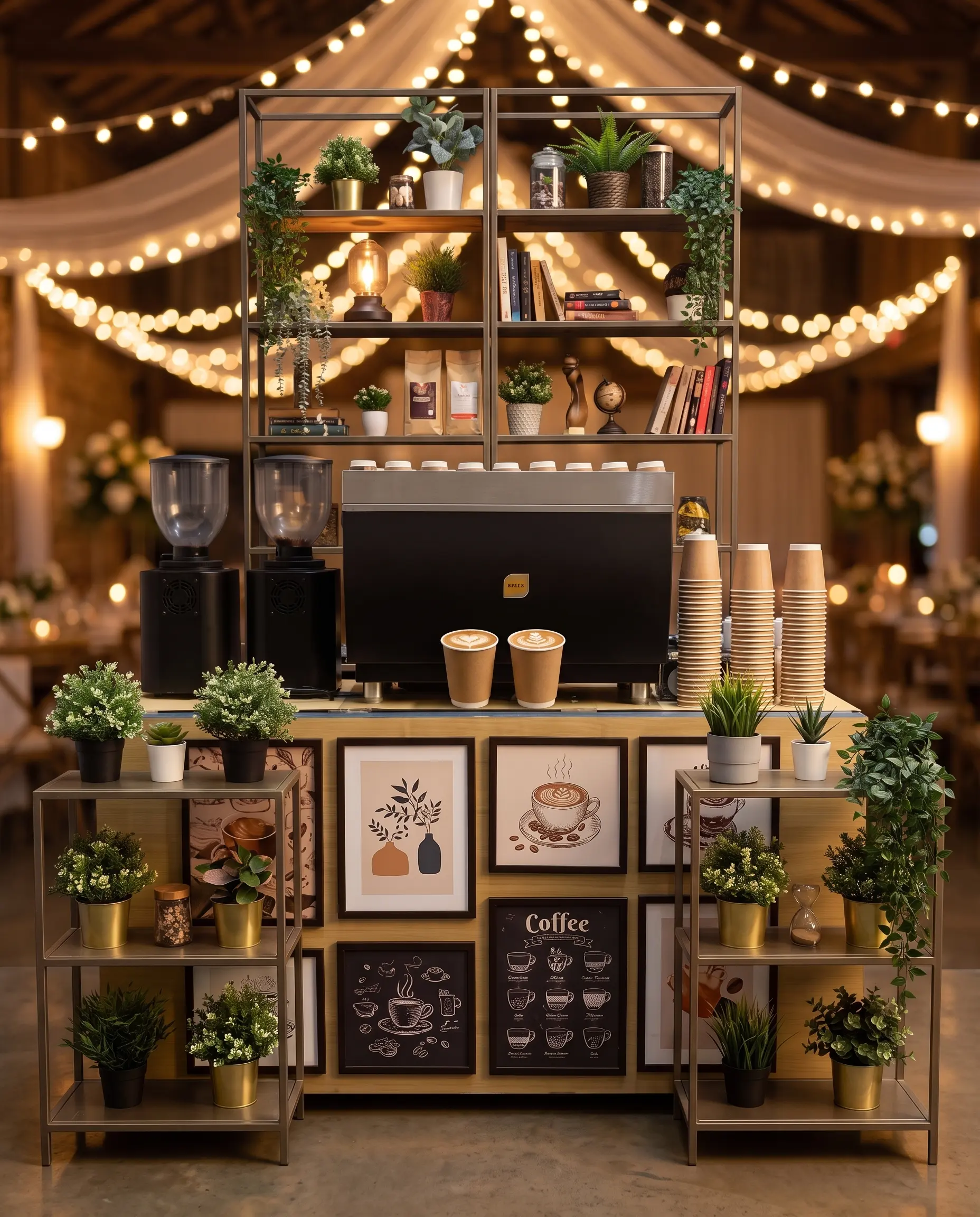 Coffee bar-ul Coffee Favours, seara, la o nuntă