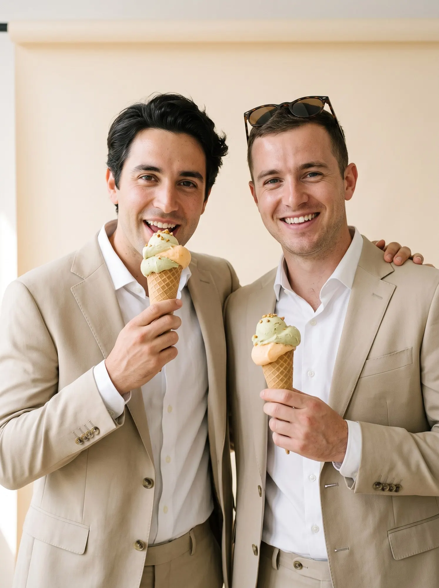 Cavalerii de onoare, cu un con de gelato în mână